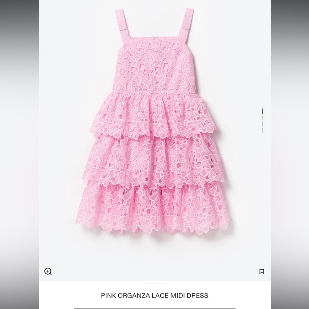 Girl Self portrait PINK ORGANZA LACE MIDI DRESS age US6